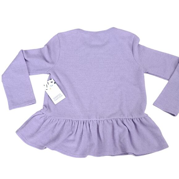 NWT Harper Canyon Girls Peplum Lavender Brushed Soft Long Sleeve Top Size 4 - Picture 6 of 6